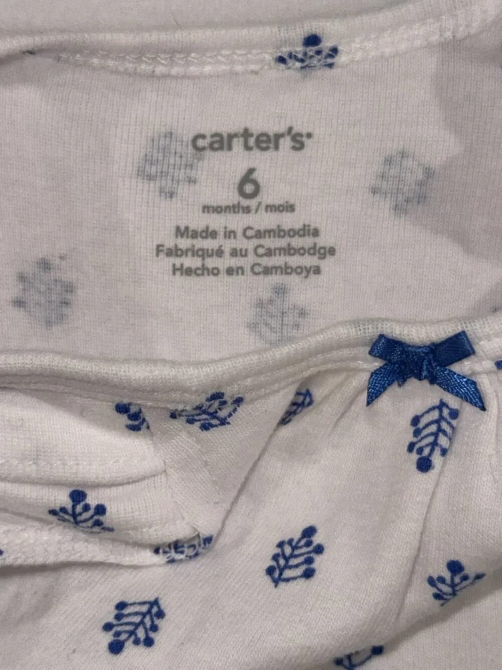 Carter’s Baby Girl Onesie Bundle of 3 | Floral & “Cutie” Bodysuits | Size 6M